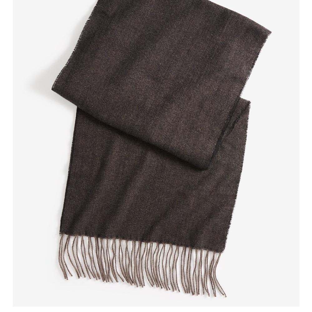 Style & Co Fringe Detail Herringbone Scarf, Black - New with Tags - Picture 2 of 7